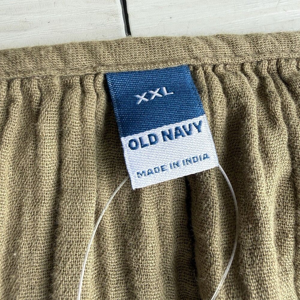NWOTs Old Navy Crinkle Gauze Olive Green Swing Dress Women’s XXL Flutter Sleeve - Picture 8 of 13